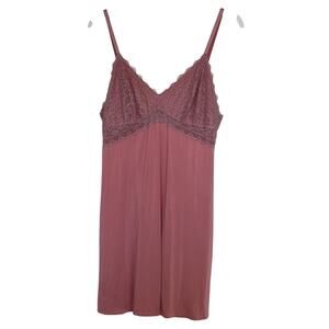 Soma Pink Lacy Nightie Lingerie Nightgown Size Large Adjustable Straps Coquette